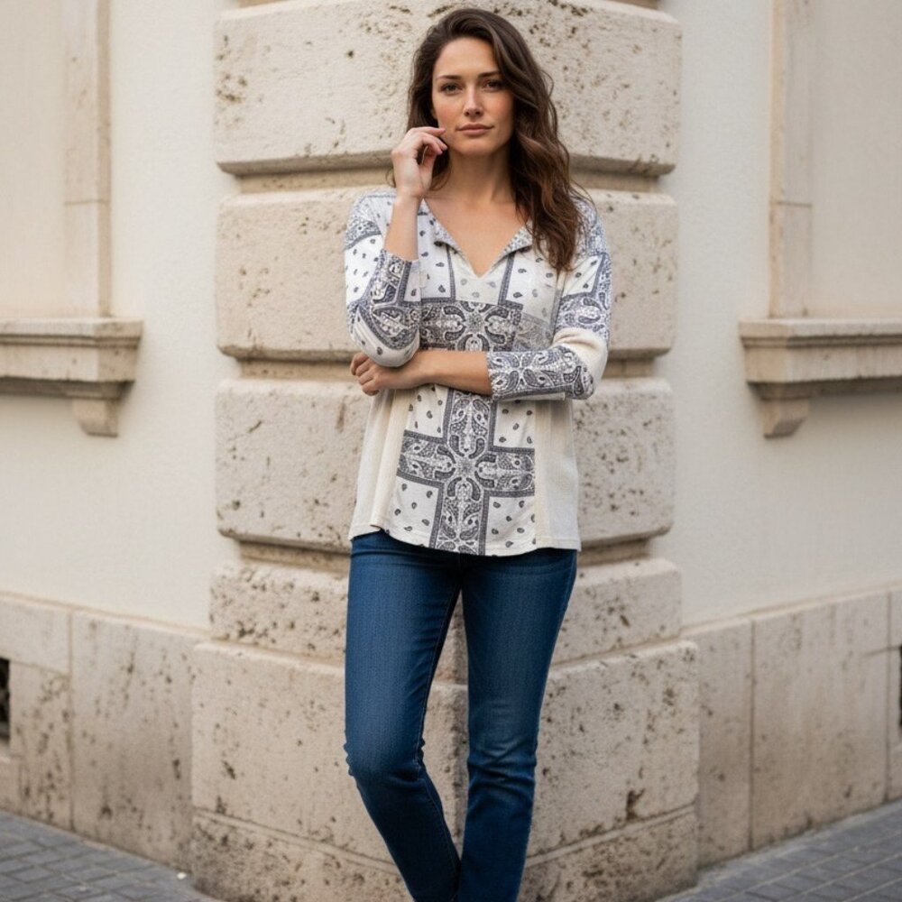 POL Womens Blouse with 3/4 Sleeves - Medium (NWOT)